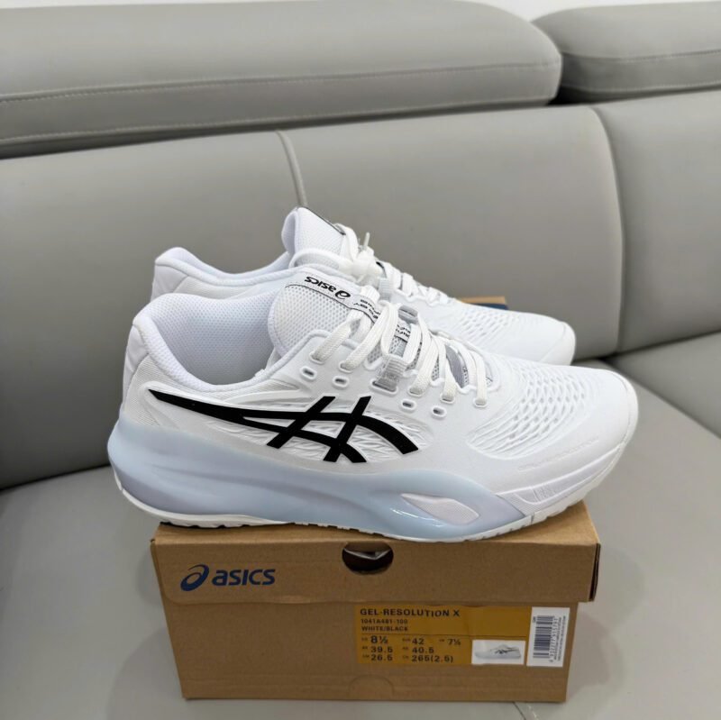 Giày Asics Gel Resolution X - White Black 1041A