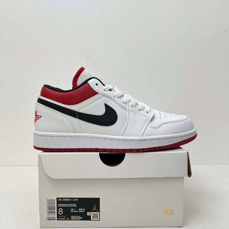 Giày Nike Air Jordan 1 Low GS - White Gym Red - Hình ảnh 4