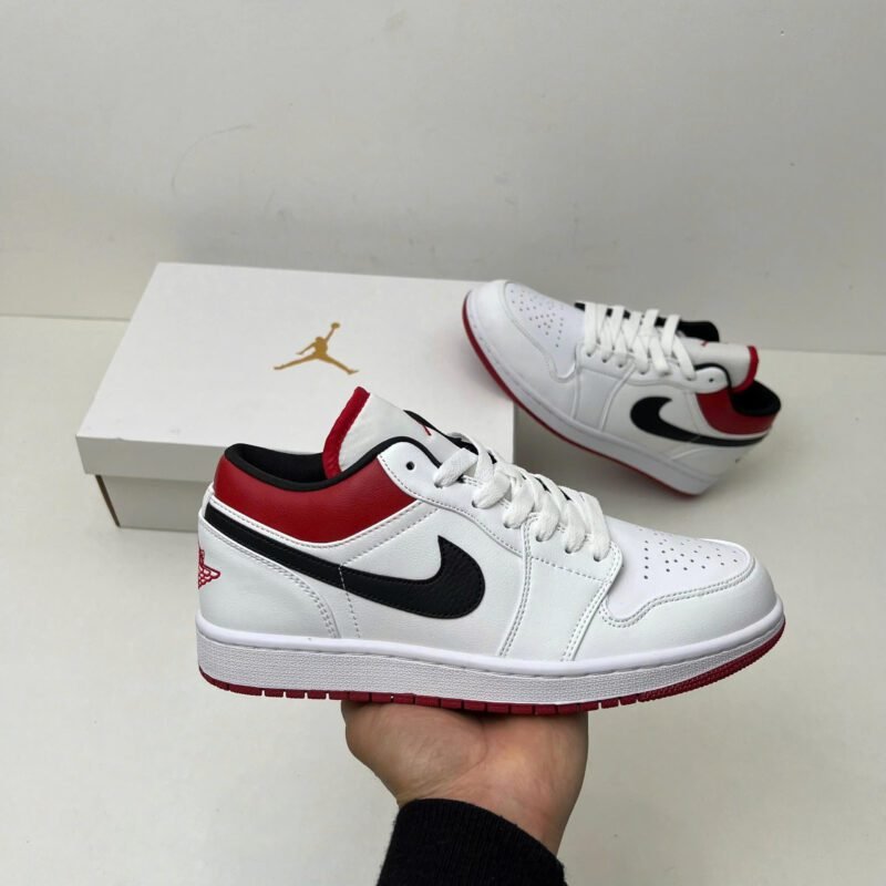 Giày Nike Air Jordan 1 Low GS - White Gym Red - Hình ảnh 2