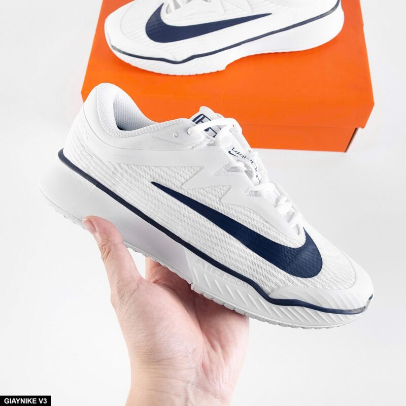 Giày Nike Court Air Zoom Vapor Pro 3 Premium HC - White Midnight Navy - Hình ảnh 9